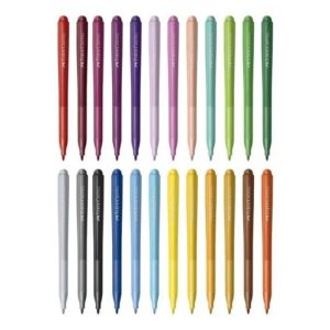 Caneta Hidrocor c/24 Faber Ponta Vai e Vem