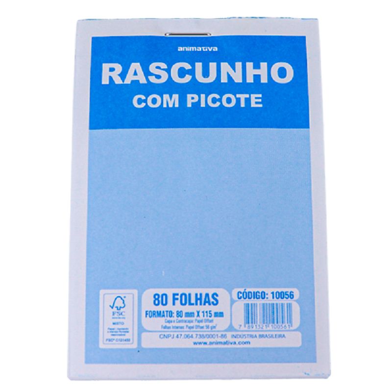 Bloco Rascunho 80fls C/ Picote 80x115 São Domingos